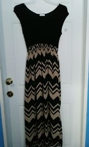 Black and tan L XL Cutout Maxi Dress